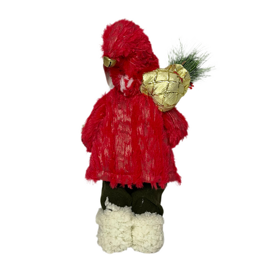Papai Noel em Pé 30 cm Vermelho, Verde e Dourado - Decoração de Natal | Magizi