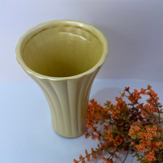 Vaso Cilindro 18 cm em Cerâmica - Amarelo | Cerâmica Alessandra