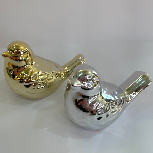 Pássaro Decorativo em Cerâmica - 10 cm