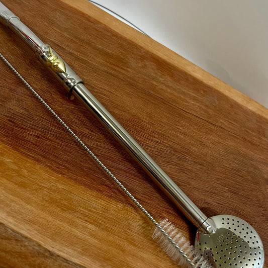 Bomba de Chimarrão Aço Inox 25 cm Com Rosca - Pingente de Cuia | Garibaldi