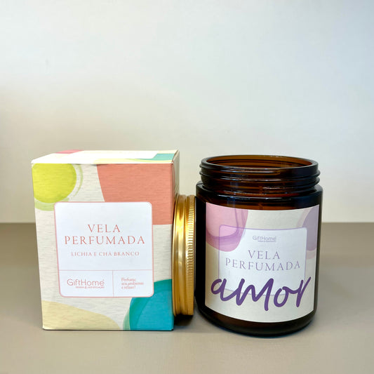 Vela Aromática no Vidro - Lichia e Chá Branco | GiftHome