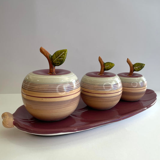 Trio de Maçãs Decorativas em Cerâmica – Star Bella | Elegância e Sofisticação para sua Casa