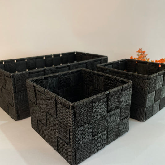 Conjunto 3 Peças Cesto Multiuso Poliéster | Y888 – Cores Sortidas