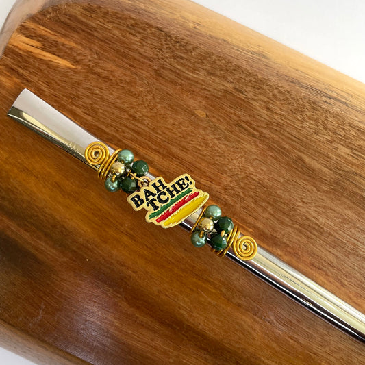 Bomba de Chimarrão Inox 23 cm – Sem Rosca com Pingente “Bah Tchê” | Matetri