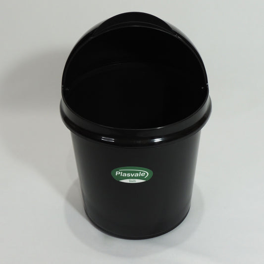 Lixeira Redonda Preta com Tampa Retrátil 4,1 Litros | Plasvale