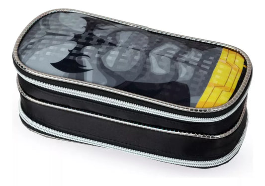 Estojo Escolar Duplo do Batman | Estampa Holográfica | Denlex