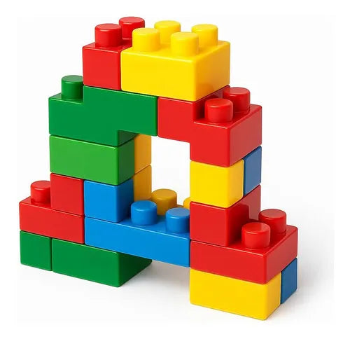 Blocos de Montar 30 Peças Poly – Plaspolo Brinquedo Educativo Infantil
