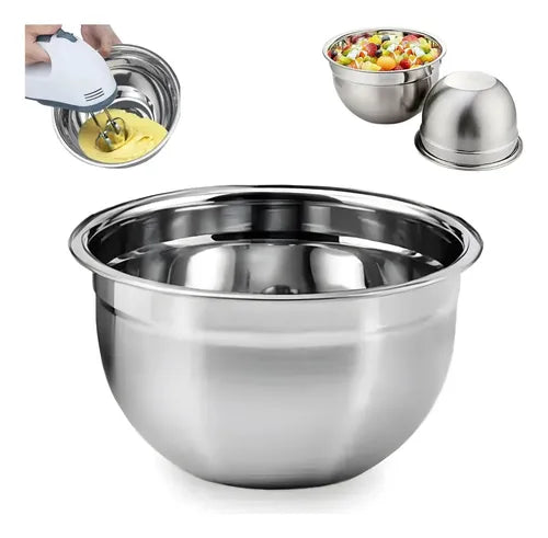 Tigela Inox 26 cm Monaliza Import – Bowl Durável e Versátil