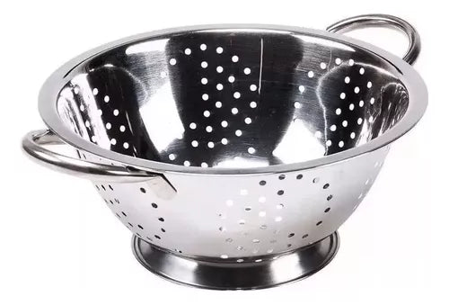 Escorredor de Massa Inox BigSul 24 cm – Aço Inox Resistente, Alças Laterais