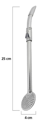 Bomba de Chimarrão Aço Inox 25 cm Com Rosca - Pingente Nossa Senhora Aparecida | Garibaldi