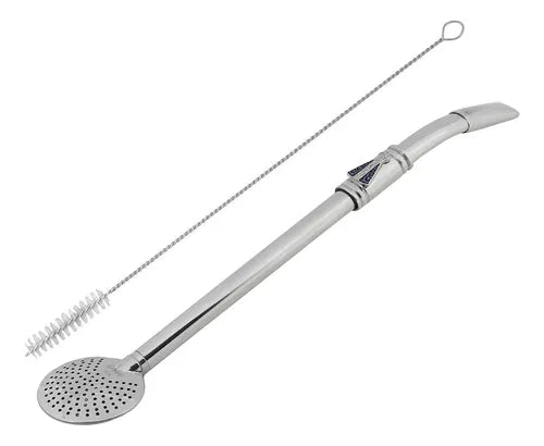 Bomba de Chimarrão Aço Inox 25 cm Com Rosca - Pingente Nossa Senhora Aparecida | Garibaldi