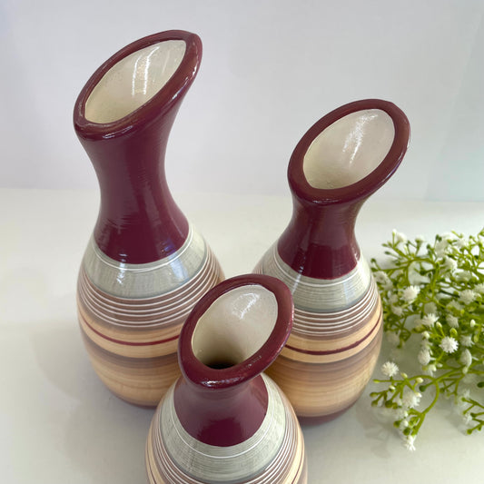 Decoração Trio de Jarrinhas em Cerâmica – Star Bella | Conjunto Decorativo Elegante