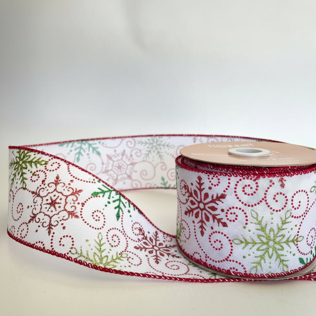 Fita Linho Aramada com Glitter FlorArte 6,3 cm / 9,14 m – Decoração Natal, Laços e Artesanato