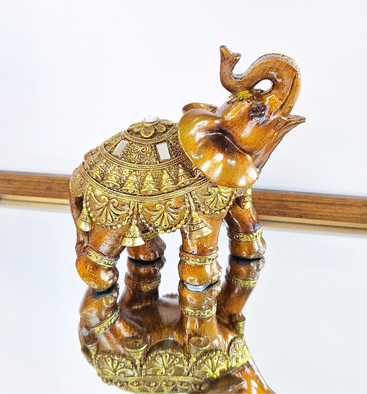 Elefante Decorativo de Resina com Acabamento Detalhado