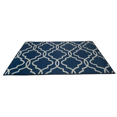 Tapete 50 cm x 1 m Donatelo - Azul e Branco | Niazitex