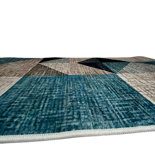 Tapete 50 cm x 1 m Donatelo - Cinza e Azul | Niazitex