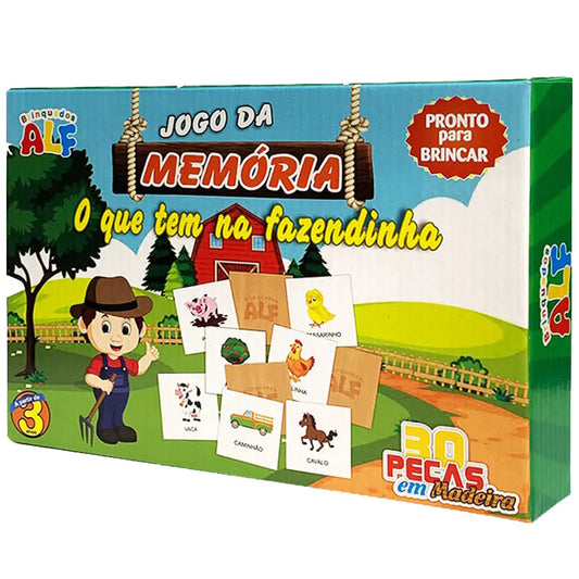 Jogo da Memória Fazenda Alf Brinquedos – 30 Peças em Madeira | Aprendizado Infantil