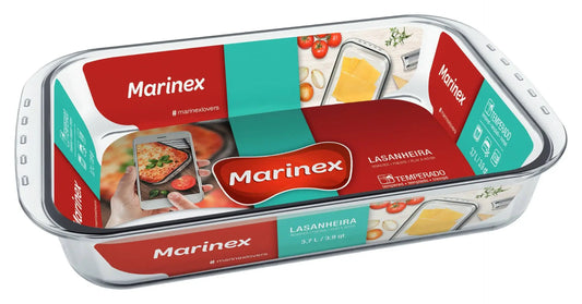 Assadeira Marinex 3,7 L Retangular Funda – Vidro Refratário Nadir | Micro‑ondas, Freezer, Lava‑Louças