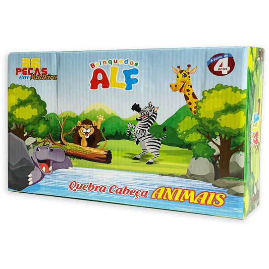 Quebra-Cabeça Animais 579 – Alf Brinquedos | 60 Peças Educativo Infantil | Estimula Coordenação e Raciocínio