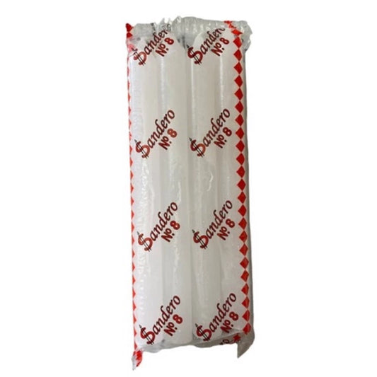 Pacote com 8 Velas Brancas Sandero Nº 8 – 23 g cada