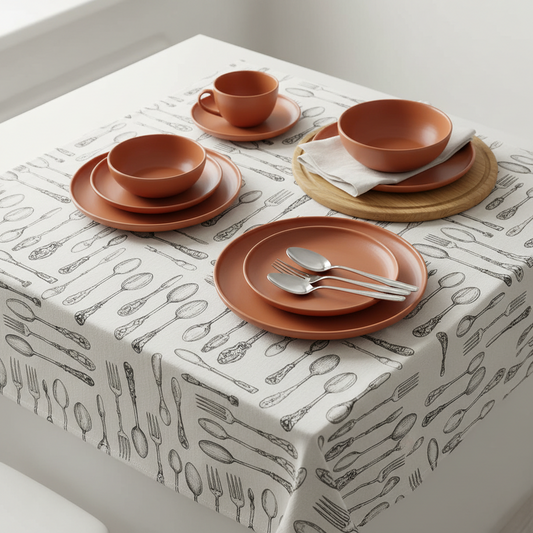 Toalha de Mesa Quadrada 78×78 cm Döhler Athenas Clean – Estampa Ellie, 50% Algodão/50% Poliéster, Fácil Limpeza e Alta Durabilidade