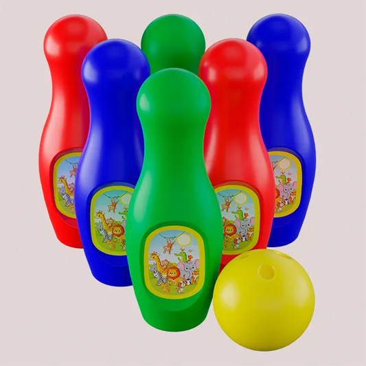 Boliche Infantil Animais 6 Pinos com Bola – Brinquedo Educativo | GGB