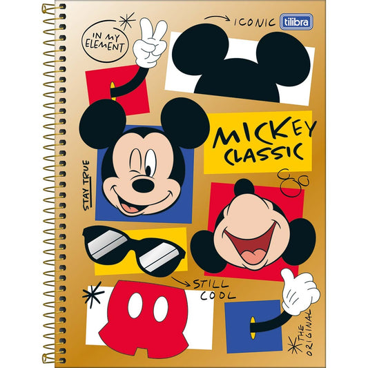 Caderno do Mickey Universitário Capa Dura 1 Matéria 80 Folhas | Tilibra