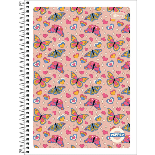 Caderno Pepper Feminino | Universitário Capa Dura 1 Matéria 80 Folhas | Tilibra
