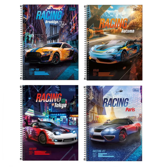 Caderno Universitário X‑Racing 10 Matérias 160 Folhas – Capa Dura | Tilibra