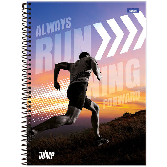 Caderno Jump 10 Matérias 200 Folhas Universitário Foroni | Capa Dura