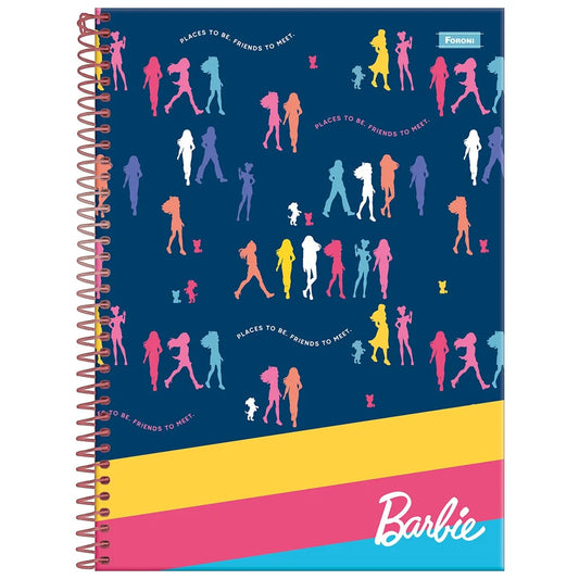 Caderno da Barbie | Universitário Capa Dura 1 Matéria 80 Folhas | Foroni