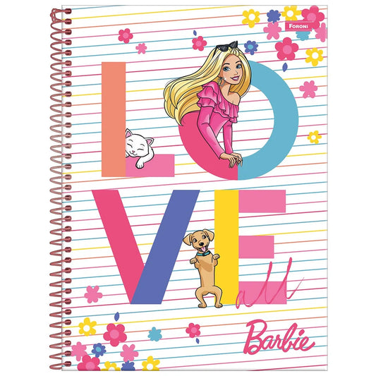 Caderno da Barbie | Universitário Capa Dura 1 Matéria 80 Folhas | Foroni