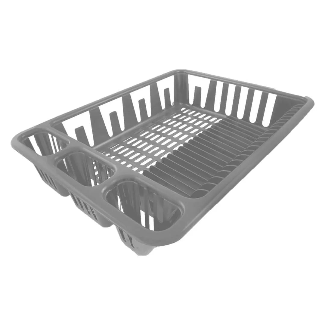 Escorredor de Louças Plástico com Saída Lateral | Cinza | Plasvale