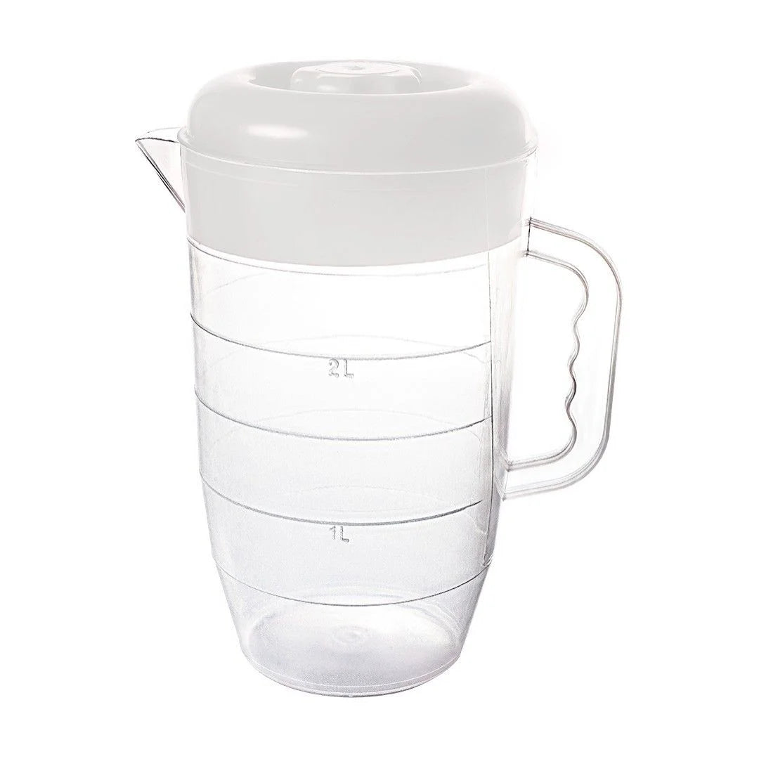 Jarra de Plástico com Tampa Graduada 3 Litros | Branca | Plasvale