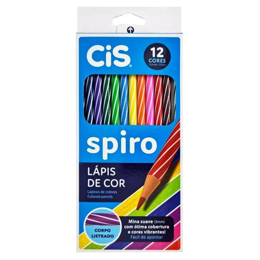 Lápis de Cor Redondo Spiro 12 Cores | Cis