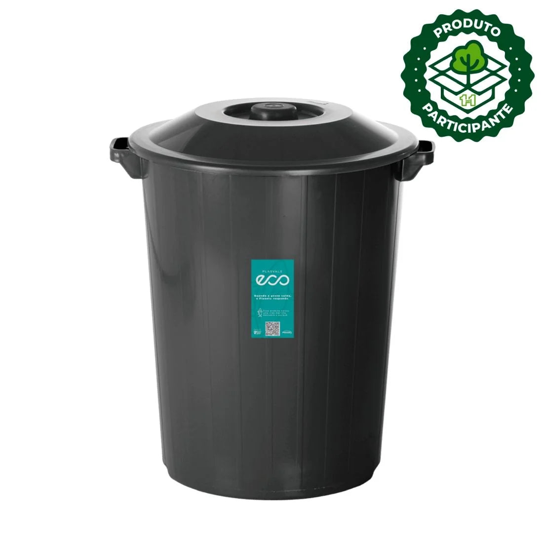 Lixeira Recycle 62 Litros Preta | Plasvale