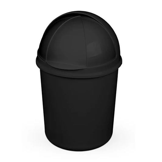 Lixeira Redonda Preta com Tampa Retrátil 4,1 Litros | Plasvale