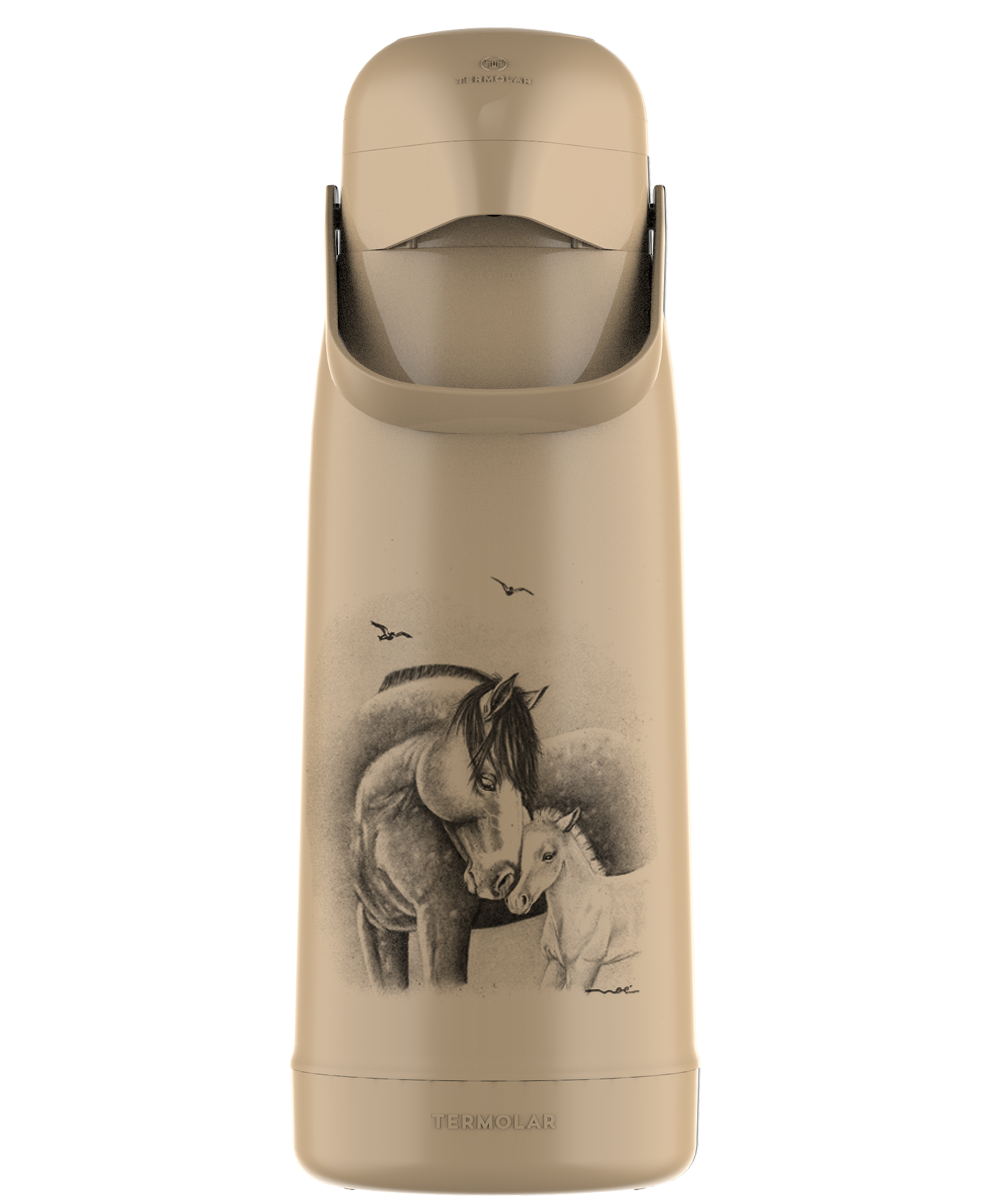 Garrafa Térmica Magic Pump 1,8 Litro | Estampa Cavalos | Termolar
