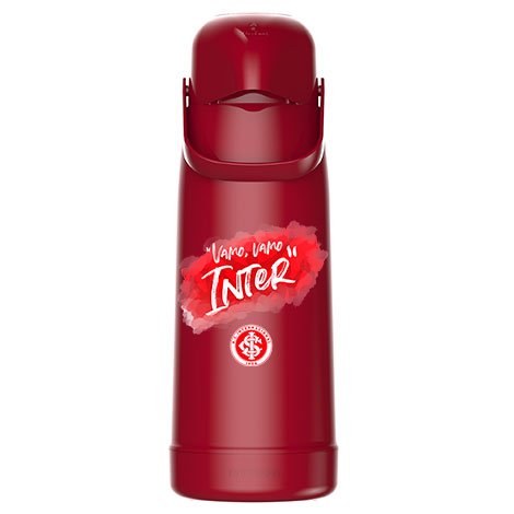Garrafa Térmica 1,8 L Magic Pump – Termolar Estampa Sport Club Internacional – Pressão, Vidro, BPA Free