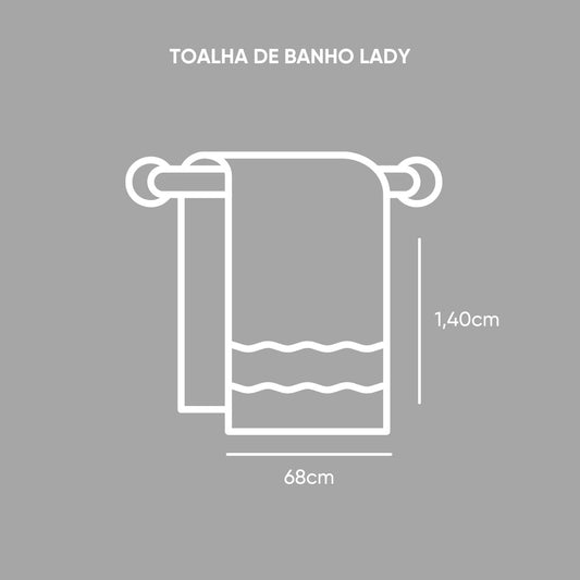 Toalha de Banho Lady 68×1,40 m Appel – 100% Algodão, 500 g/m², Jacquard Rosas
