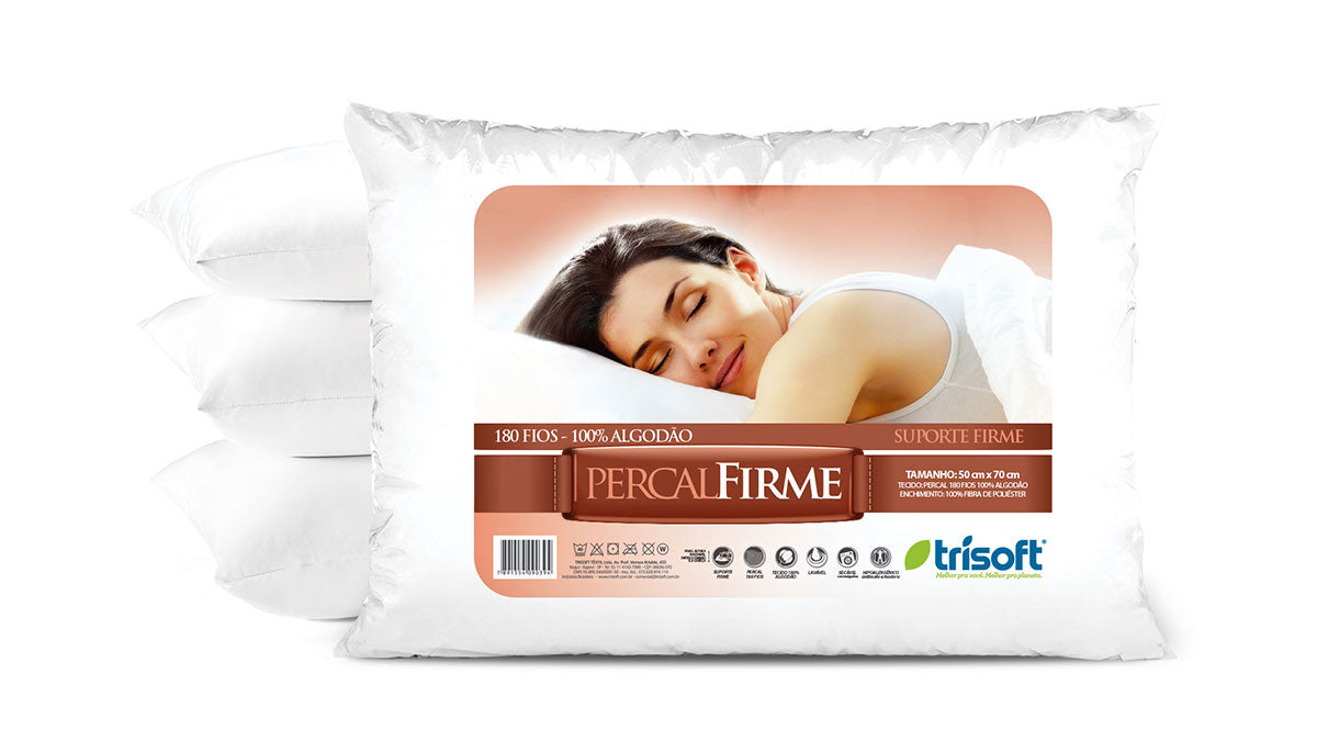 Travesseiro 50cm x 70 cm Percal Firme | Trisoft