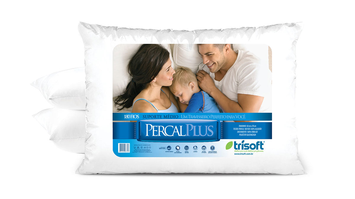 Travesseiro 50cm x 70cm Percal Plus | Trisoft