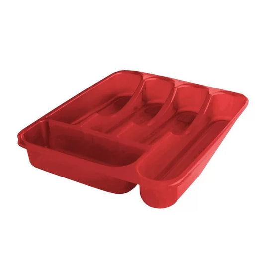 Porta Talheres com 5 Divisórias Vermelho | Plasvale