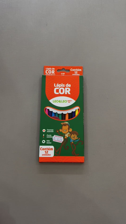 Kit 12 Lápis de Cor Redondo Flex | Leo&Leo