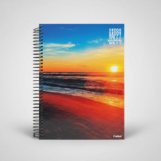 Caderno Universitário Happy Adventure Credeal 10 Matérias 160 Folhas Capa Dura Espiral