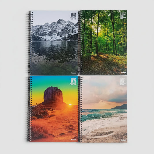 Caderno Universitário Happy Adventure Credeal 1 Matéria 80 Folhas – Capa Dura Espiral