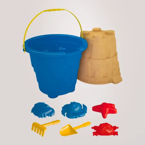 Baldinho de Areia Castelo Infantil GGB Brinquedos – Kit Praia Resistente