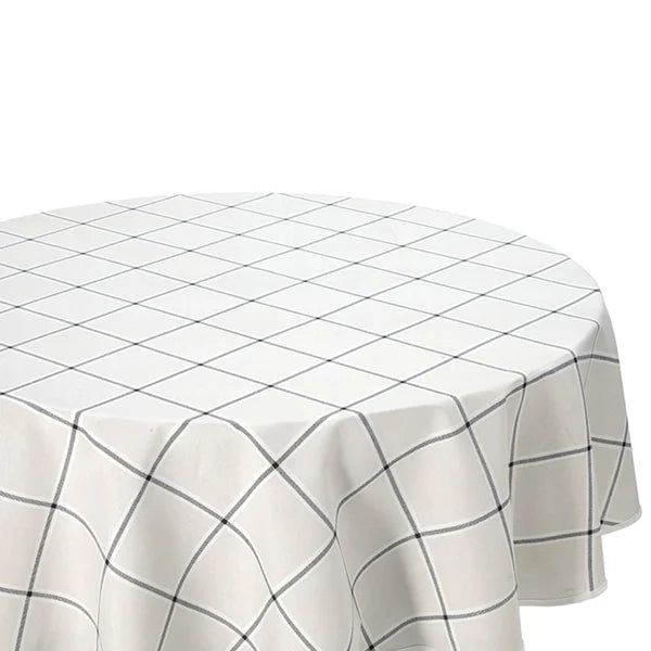 Toalha de Mesa Redonda 1,60 m 4 Lugares Döhler Clean Athenas Estampado Ieda 01 – 50% Algodão/Poliéster – Fácil Limpeza