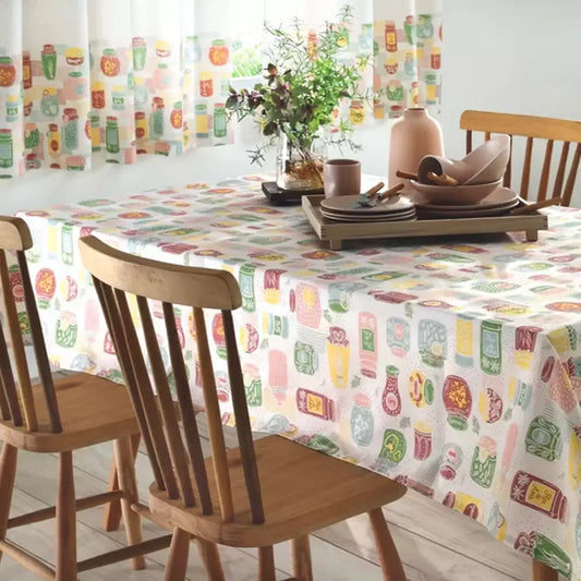 Toalha de Mesa Retangular Döhler Clean Athenas Estampa Ester 01 – 1,60 m × 2,50 m (50% Algodão / 50% Poliéster) – Limpa Fácil, 8 Lugares