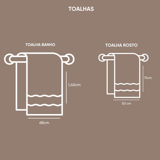 Jogo de Toalhas 2 Peças Safira – Banho + Rosto 100% Algodão 420g/m² | Appel Home